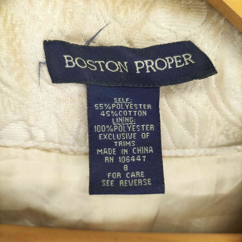 BOSTON PROPPER チェーン装飾 ジャガード ノーカラージャケット レディース 8