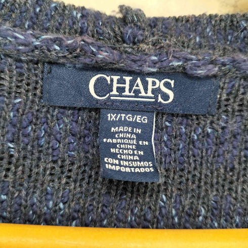 チャップス CHAPS 90S-00S トグルボタン ボーダー柄 フーデッド カーディガン メンズ 1X
