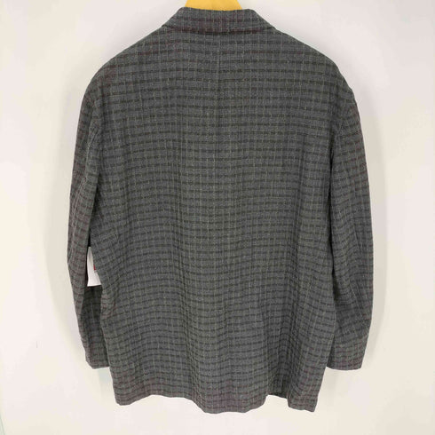 コムデギャルソンオム COMME des GARCONS HOMME 90S 田中オム サマーウール ウィンドペン 3B テーラードジャケット 裏地無し & ノータック ワイドテーパード スラックス セットアップ メンズ ジャケット:L / パンツ:M