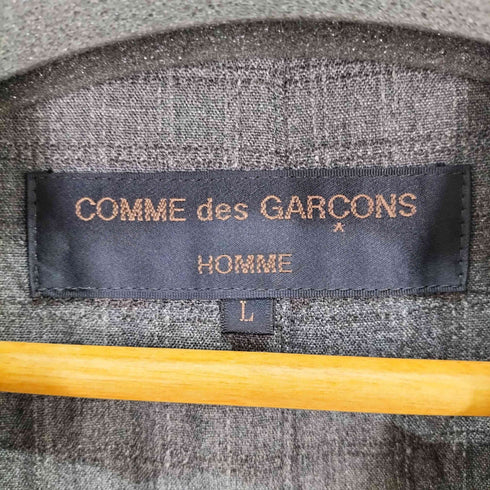 コムデギャルソンオム COMME des GARCONS HOMME 90S 田中オム サマーウール ウィンドペン 3B テーラードジャケット 裏地無し & ノータック ワイドテーパード スラックス セットアップ メンズ ジャケット:L / パンツ:M