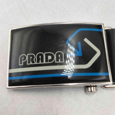 プラダ PRADA ロゴ デザイン サフィアーノレザー ガチャベルト メンズ 90/36