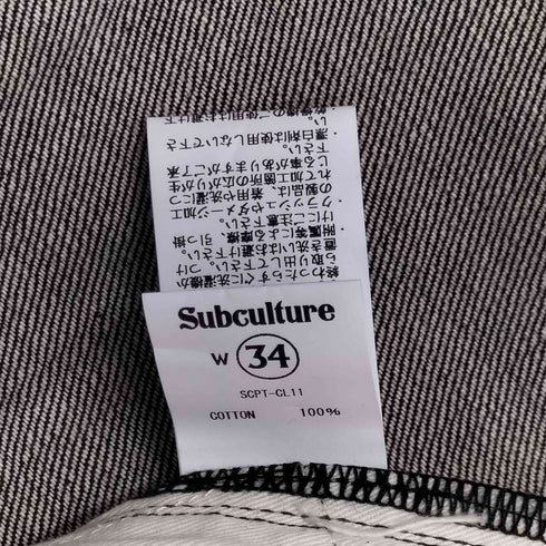 SC(Subculture) DENIM PANTS S01XX BLACK RIGIDデニムパンツ メンズ W34