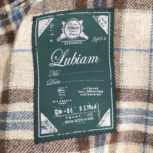 Lubiam イタリア製 チェック柄 3B ウール テーラードジャケット メンズ 48