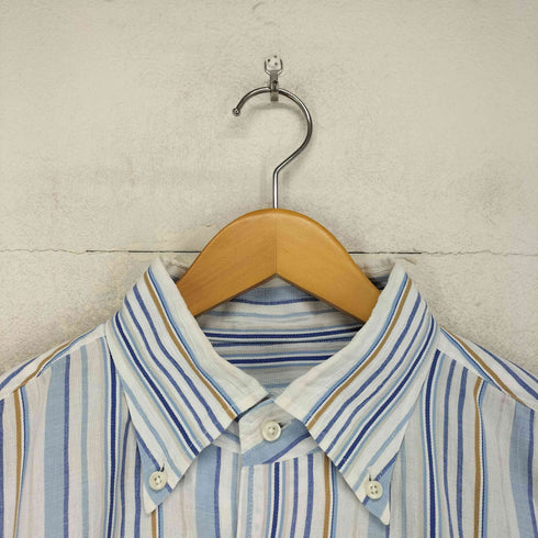 ランバン LANVIN コットン リネン ストライプシャツ メンズ