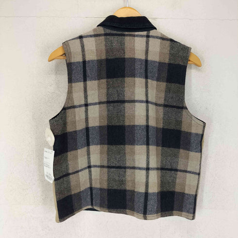 real leather パッチワーク レザー切替ベスト メンズ import:S