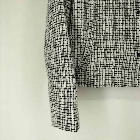 ザラ ZARA ノーカラーツイードジャケット レディース import:M