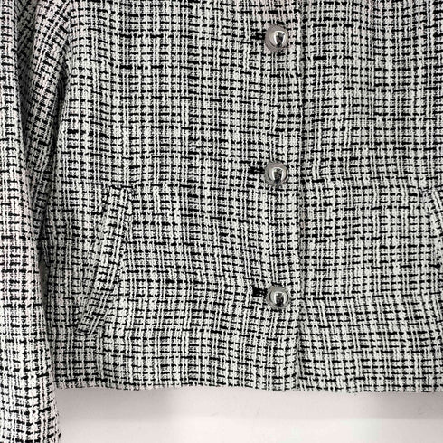 ザラ ZARA ノーカラーツイードジャケット レディース import:M