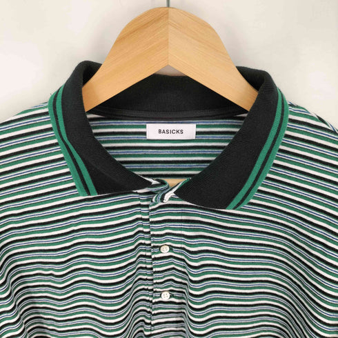 ベイシックス BASICKS ボーダー ポロ メンズ JPN:M