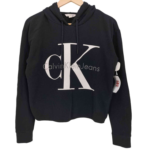 カルバンクラインジーンズ Calvin Klein Jeans クロップド モノグラム ロゴ パーカー レディース import:S