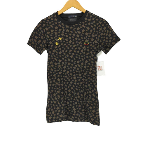 フレッドペリー FRED PERRY ×BELLA FREUD ラスタカラー月桂樹 スター柄クルーネックTシャツ レディース 36