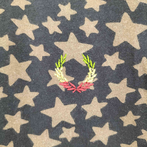 フレッドペリー FRED PERRY ×BELLA FREUD ラスタカラー月桂樹 スター柄クルーネックTシャツ レディース 36