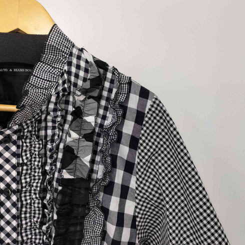 ビームスボーイ BEAMS BOY 26SS 別注 ギンガム フリル シャツ レディース JPN:36