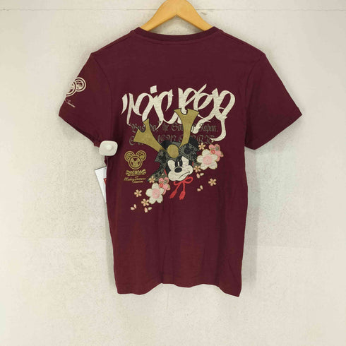 和柄 兜 家紋 両面キャラクタープリントクルーネックTシャツ レディース L