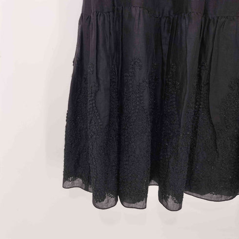 ミッシェルクラン MICHEL KLEIN カットワーク ラメ刺繍入り スカート レディース JPN:36