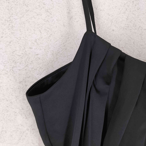 ローレン louren tuck satin cocoon dress レディース M