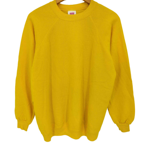 ヘインズ Hanes her way 90s USA製 ブランク 裏起毛 ラグランスリーブ スウェット レディース JPN:XL
