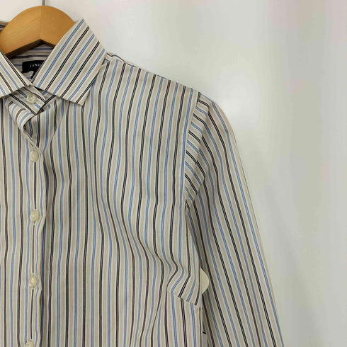ランズエンド LANDS END マルチカラー ストライプ レギュラーカラー 長袖シャツ レディース US:6