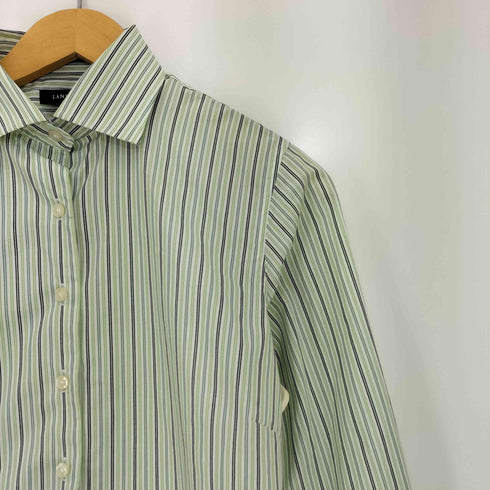 ランズエンド LANDS END マルチカラー ストライプ レギュラーカラー 長袖シャツ レディース US:6