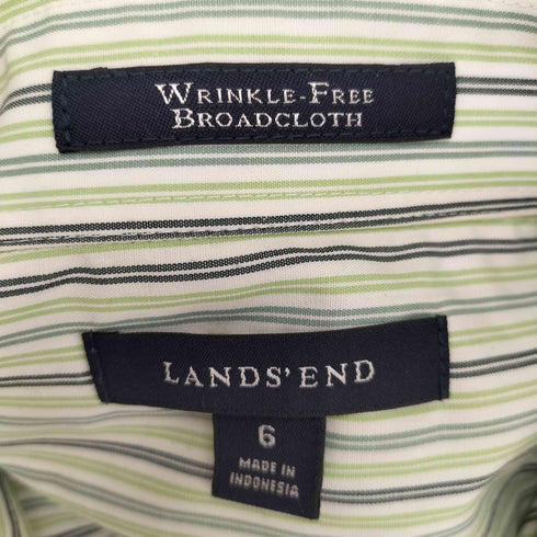 ランズエンド LANDS END マルチカラー ストライプ レギュラーカラー 長袖シャツ レディース US:6