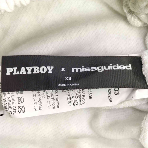 プレイボーイ PLAYBOY missguided バニーロゴプリントのストレートレッグジョガーパンツ y2k レディース JPN:XS