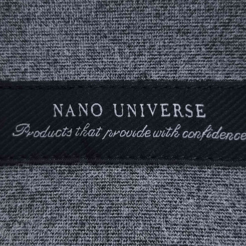 ナノユニバース NANO universe ヘリンボーン柄 ポリレーヨン 開襟オープンカラーシャツジャケット センタープレスイージースラックス セットアップ メンズ S