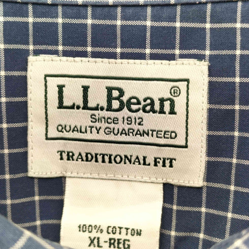 エルエルビーン L.L.Bean TRADITIONAL FIT ボタンダウン チェック S/S シャツ メンズ import:XL