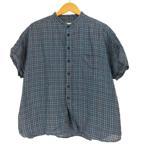 ビームスボーイ BEAMS BOY 24SS リネン チェック スタンドカラー シャツ レディース FREE