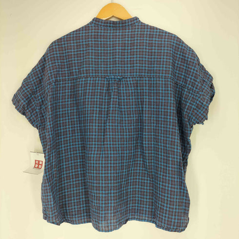 ビームスボーイ BEAMS BOY 24SS リネン チェック スタンドカラー シャツ レディース FREE