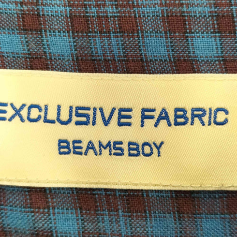 ビームスボーイ BEAMS BOY 24SS リネン チェック スタンドカラー シャツ レディース FREE