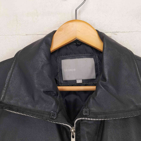 Licorice PIG LEATHER レザーベスト メンズ LL