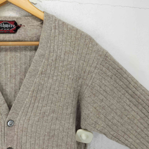 カシミヤ CASHMERE 日本製 リブカーディガン メンズ JPN:M