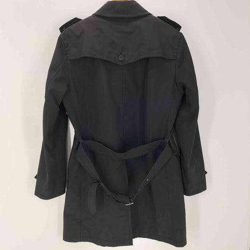 バーバリーブラックレーベル BURBERRY BLACK LABEL 裏地ノバチェック ライナー付き フルセット エポレット ガンフラップ付き ブラック バルマカーン ステンカラー コート メンズ import:M