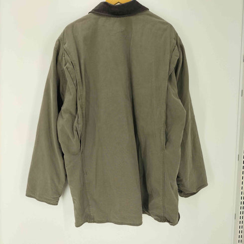 ジェイクルー J.CREW 90S OLD 巨人タグ 裏地チェック ライナー付き フルセット ダック地 襟レザー ハンティング カバーオール ジャケット メンズ import:L