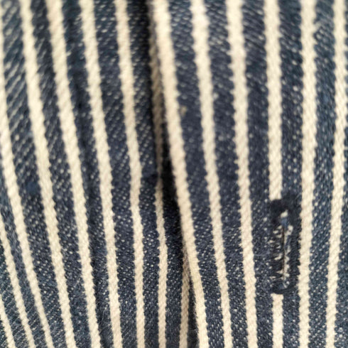 ステューシー Stussy AUTHENTIC 90-00S OLD 黒タグ ショーンフォント ワールドツアー SSリンク 両面刺繍 ヒッコリー ストライプ デニム ワーク シャツ ジャケット メンズ import:M