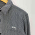 ステューシー Stussy AUTHENTIC 90-00S OLD 黒タグ ショーンフォント ワールドツアー SSリンク 両面刺繍 ヒッコリー ストライプ デニム ワーク シャツ ジャケット メンズ import:M