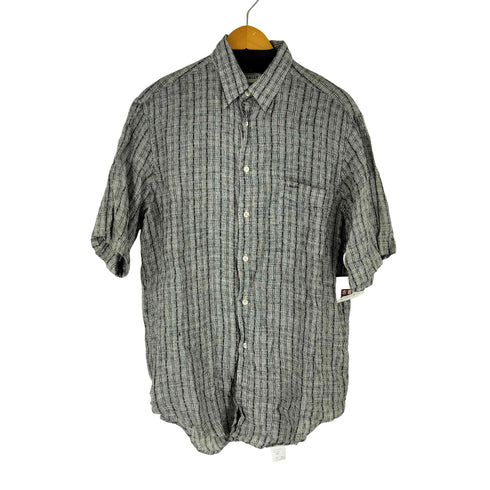 バリー BALLY S/S チェック リネンシャツ メンズ 15 3/4