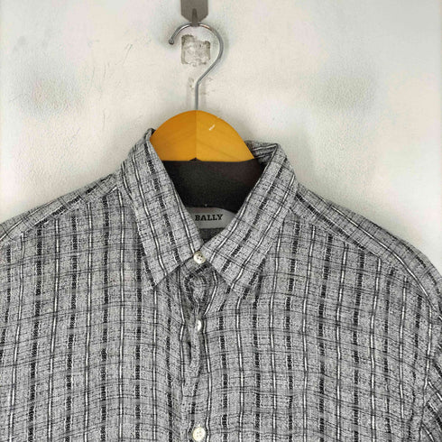 バリー BALLY S/S チェック リネンシャツ メンズ 15 3/4