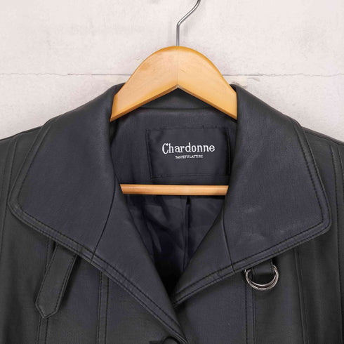 Chardonne フェイクレザー ステンカラー ジャケット レディース JPN:M