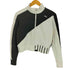 プーマ PUMA ロゴプリント アシメ バイカラー クロップド ジップアップ トラックジャケット ジャージ レディース JPN:S