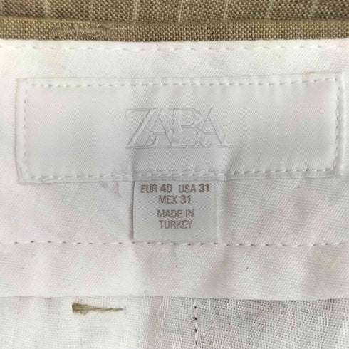 ザラ ZARA リラックスフィットリネンコットンパンツ メンズ us31