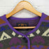 LONGHOUSE MADE IN CANADA ネイティブ柄ノーカラーニットカーディガン レディース L