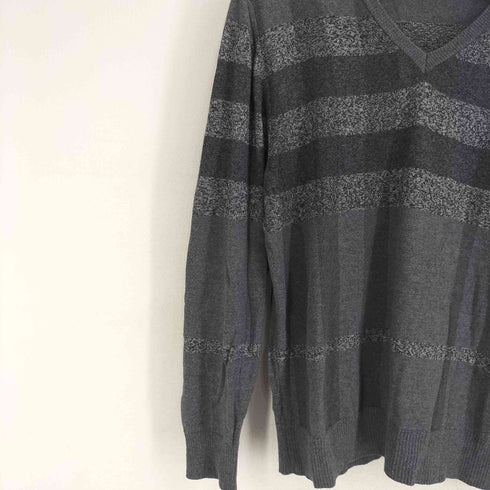 バーバリーロンドン BURBERRY LONDON コットンウール ボーダー Vネックニット メンズ JPN:L