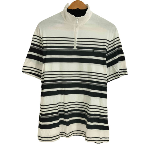 ポロゴルフラルフローレン POLO GOLF RALPH LAUREN PRO FIT スモールポニー刺繍 ボーダー S/S ハーフジップトップス メンズ import:L