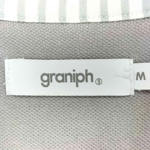 グラニフ graniph 半袖シャツ ストライプ 刺繍 メンズ JPN:M