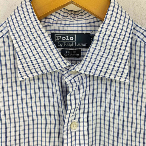 ポロバイラルフローレン Polo by RALPH LAUREN 90s PHILIP レギュラーカラー コットン チェックシャツ メンズ 16