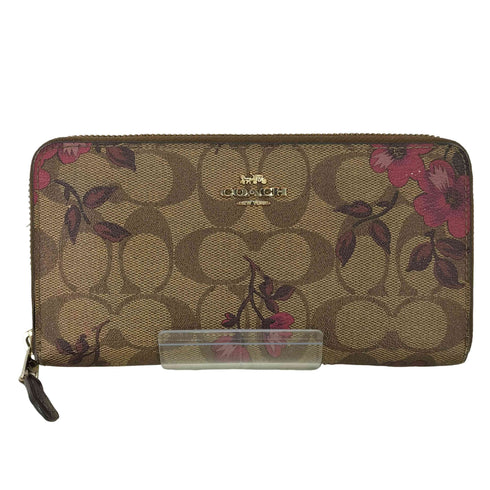 コーチ COACH フローラルプリントラウンド長財布 レディース