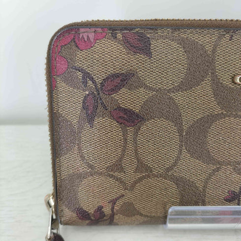 コーチ COACH フローラルプリントラウンド長財布 レディース