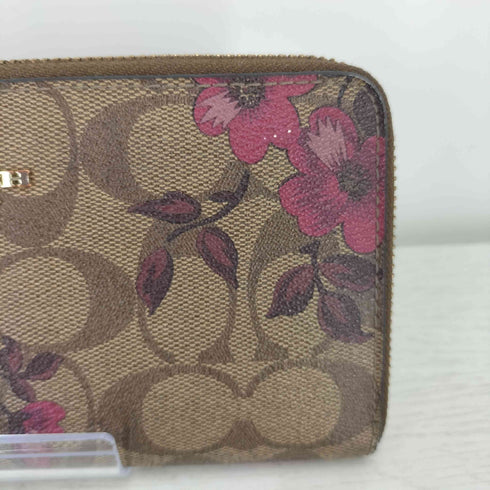 コーチ COACH フローラルプリントラウンド長財布 レディース