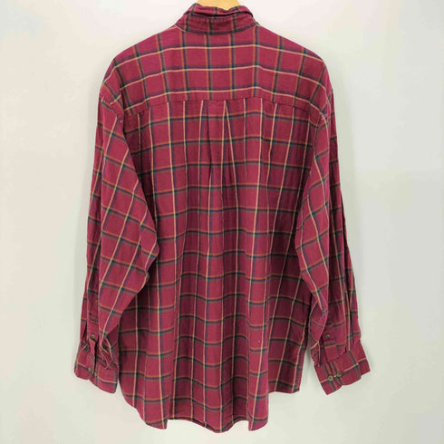 ランズエンド LANDS END 90s タータンチェック フロントポケット ボタンダウンシャツ メンズ import:XL