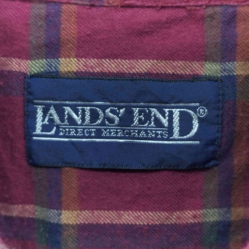 ランズエンド LANDS END 90s タータンチェック フロントポケット ボタンダウンシャツ メンズ import:XL